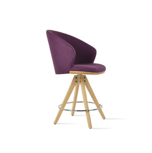 Soho Concept Athena Pyramid Barstools & Counterstools - Luxurious Wool Fabric, Solid Wood Base, 10-year Guarantee Ash,Natural  Soho-concept-dining-chair-10440