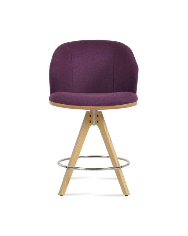 Soho Concept Athena Pyramid Barstools & Counterstools - Luxurious Wool Fabric, Solid Wood Base, 10-year Guarantee Ash,Natural  Soho-concept-dining-chair-10441