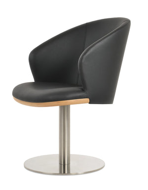 Soho Concept Athena Carrot Swivel Armchair - Modern Leatherette Dining Chair With 2-year Guarantee & Style Black,Natural Swivel. Solid Metal Top Part Connected To Four Tubular Legs Soho-concept-dining-chair-00751