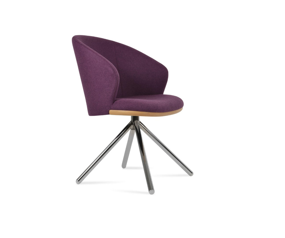 Soho Concept Athena Stick Swivel Armchair - Stylish Dining Chair In Camira Blazer Wool, 10-year Guarantee & More! Natural  Soho-concept-dining-chair-00810