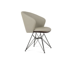 Soho Concept Athena Tower Armchair - Luxe Leatherette Dining Chair, Premium Fabric Options, 2-year Guarantee! Black,Light Grey  Soho-concept-dining-chair-00768