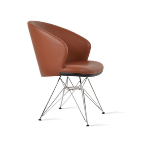 Soho Concept Athena Tower Armchair - Luxe Leatherette Dining Chair, Premium Fabric Options, 2-year Guarantee! Chrome  Soho-concept-dining-chair-00772