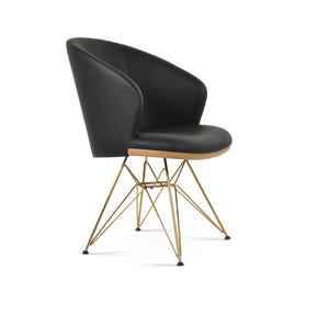 Soho Concept Athena Tower Armchair - Luxe Leatherette Dining Chair, Premium Fabric Options, 2-year Guarantee! Gold,Black,Natural  Soho-concept-dining-chair-00767