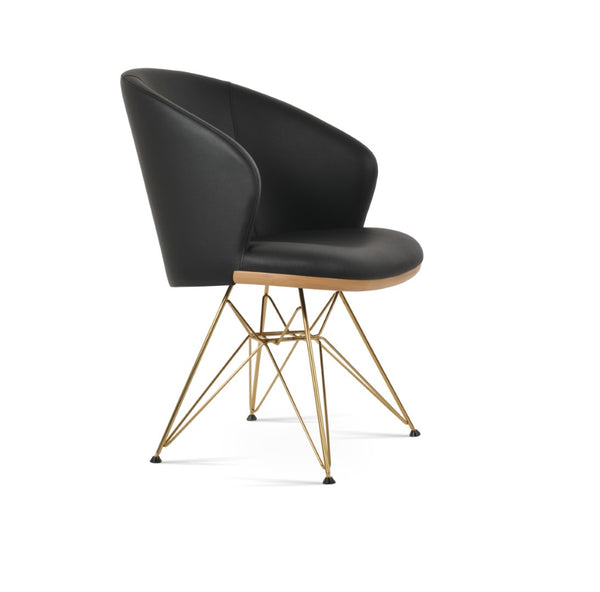 Soho Concept Athena Tower Armchair - Luxe Leatherette Dining Chair, Premium Fabric Options, 2-year Guarantee! Gold,Black,Natural  Soho-concept-dining-chair-00767