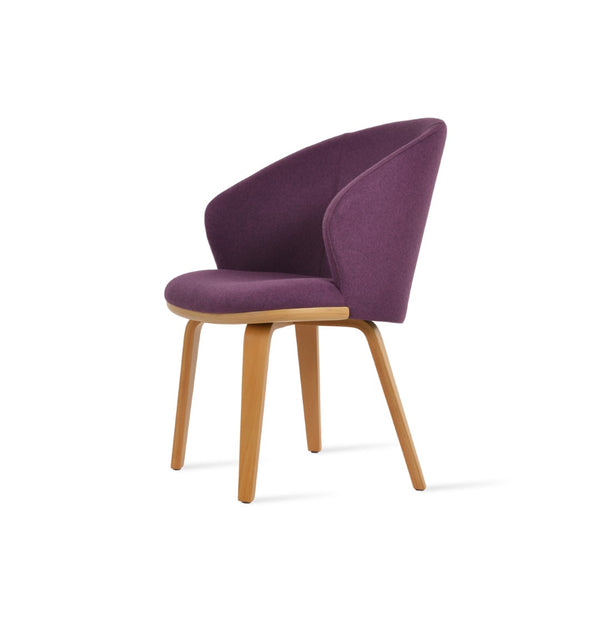 Soho Concept Athena Plywood Armchair - Luxurious Wool Upholstery, 10-year Guarantee, Minimalist Design, Durable Natural  Soho-concept-dining-chair-00737