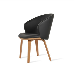 Soho Concept Athena Plywood Armchair Dining Chair - Stylish Leatherette Upholstery, 2-year Guarantee, Modern Design Natural,Black  Soho-concept-dining-chair-00738