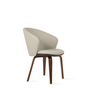 Soho Concept Athena Plywood Armchair Dining Chair - Stylish Leatherette Upholstery, 2-year Guarantee, Modern Design Walnut,Light Grey  Soho-concept-dining-chair-00739