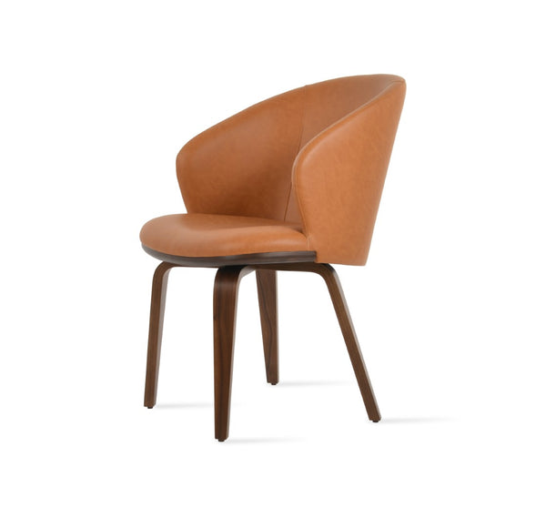 Soho Concept Athena Plywood Armchair Dining Chair - Stylish Leatherette Upholstery, 2-year Guarantee, Modern Design Walnut  Soho-concept-dining-chair-00741