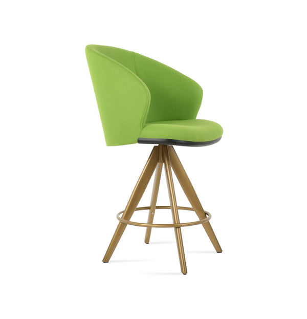 Soho Concept Athena Swivel Barstools & Counterstools In Premium Camira Blazer Wool, 10-year Guarantee, Brass Options Brass  Soho-concept-dining-chair-10425