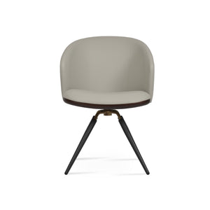 Soho Concept Athena Carrot Swivel Armchair - Modern Leatherette Dining Chair With 2-year Guarantee & Style Black,Brass,Light Grey Swivel. Solid Metal Top Part Connected To Four Tubular Legs Soho-concept-dining-chair-00785