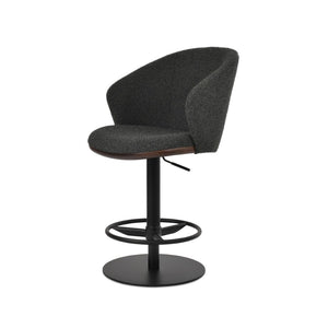 Soho Concept Athena Adjustable Barstools With Full Footrests, Elegant Fabrics & Stylish Metal Finishes For Comfort Black,Grey  Soho-concept-dining-chair-06586