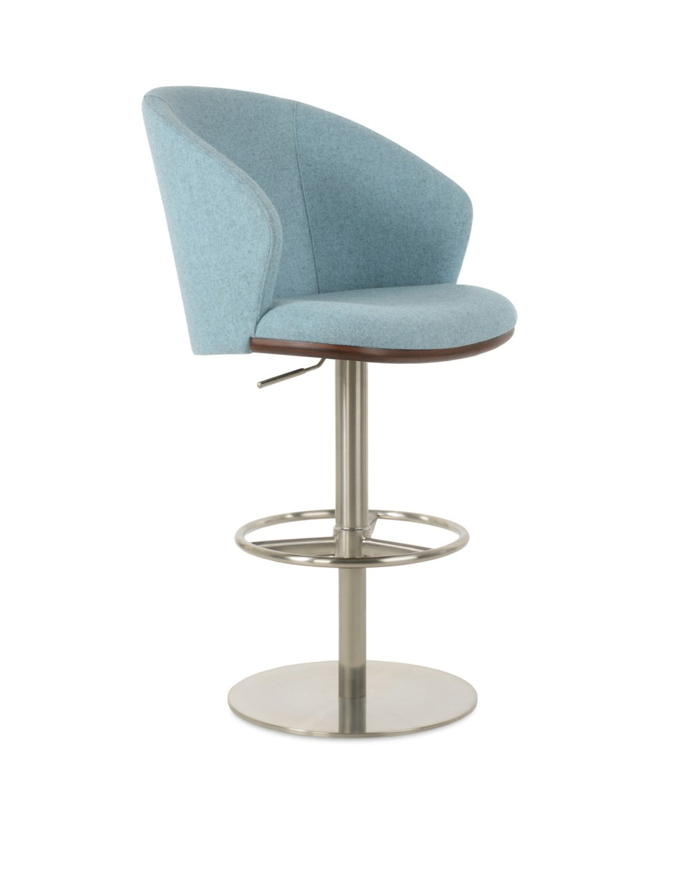 Soho Concept Athena Piston Barstools & Counterstools - Premium Wool Fabric, 10-year Guarantee, Stylish Design Blue,Walnut  Soho-concept-dining-chair-10457