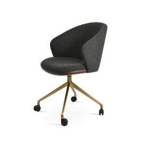 Soho Concept Athena Spider Swivel Armchair - Luxurious Upholstered Dining Chair In Boucle, Velvet & Nubuck Brass,Black  Soho-concept-dining-chair-00800