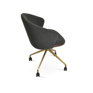 Soho Concept Athena Spider Swivel Armchair - Luxurious Upholstered Dining Chair In Boucle, Velvet & Nubuck Brass,Black  Soho-concept-dining-chair-00799