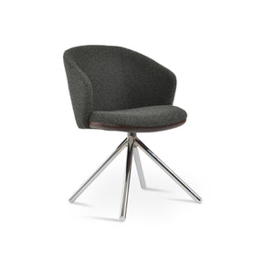 Soho Concept Athena Stick Swivel Armchair - Premium Fabric Options, Elegant Design, 10-year Guarantee, Durable & Stylish Black,Chrome  Soho-concept-dining-chair-00820