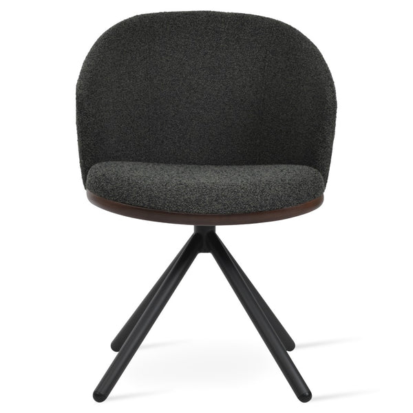 Soho Concept Athena Stick Swivel Armchair - Premium Fabric Options, Elegant Design, 10-year Guarantee, Durable & Stylish Black,Grey  Soho-concept-dining-chair-00816
