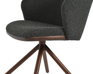 Soho Concept Athena Stick Swivel Armchair - Premium Fabric Options, Elegant Design, 10-year Guarantee, Durable & Stylish Walnut,Grey,Black  Soho-concept-dining-chair-00818