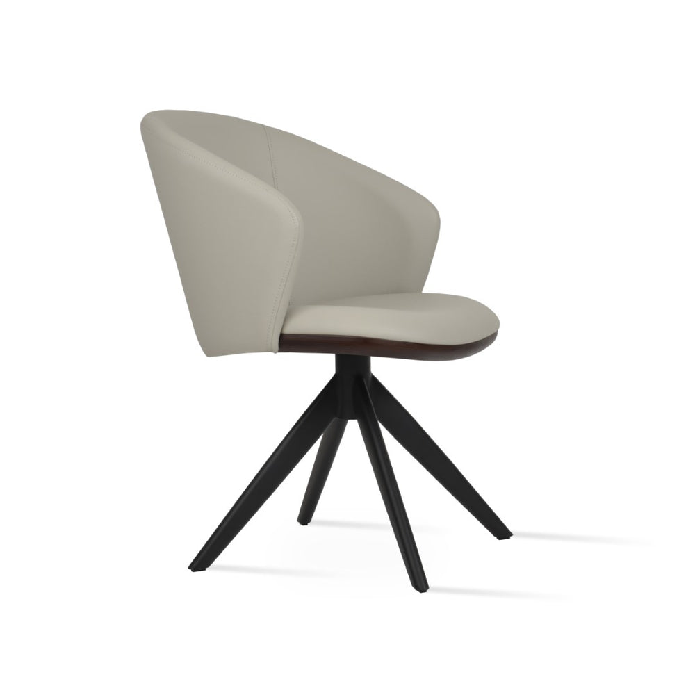 Soho Concept Athena Sword Swivel Armchair Dining Chair - Ergonomic Leatherette, 2-year Warranty, Stylish Colors Black  Soho-concept-dining-chair-00826