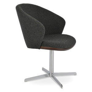 Soho Concept Athena Swivel Armchair Dining Chair - Elegant Fabric Options, 10-year Guarantee, Modern Design Chrome,Grey,Black  Soho-concept-dining-chair-00700