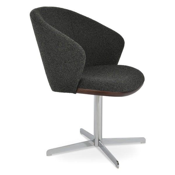 Soho Concept Athena Swivel Armchair Dining Chair - Elegant Fabric Options, 10-year Guarantee, Modern Design Chrome,Grey,Black  Soho-concept-dining-chair-00700