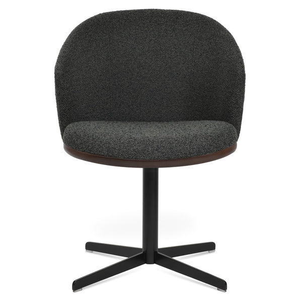Soho Concept Athena Swivel Armchair Dining Chair - Elegant Fabric Options, 10-year Guarantee, Modern Design Black,Grey  Soho-concept-dining-chair-00698
