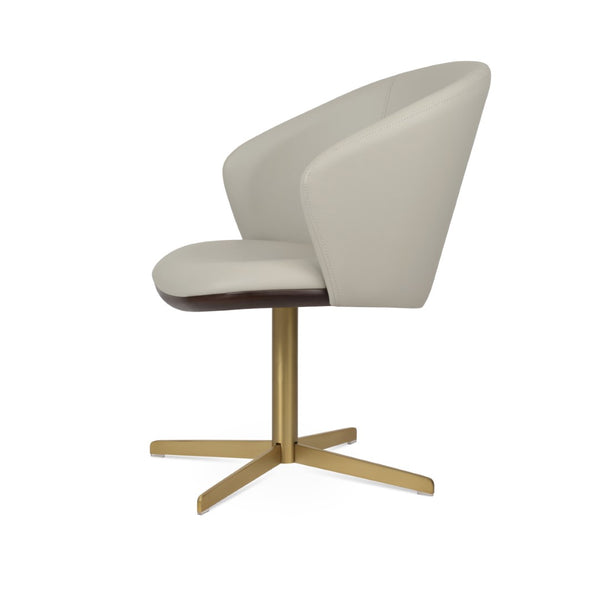 Soho Concept Athena 4 Star Swivel Armchair Dining Chair - Premium Leatherette, Modern Design, 2-year Guarantee Light Grey  Soho-concept-dining-chair-00699