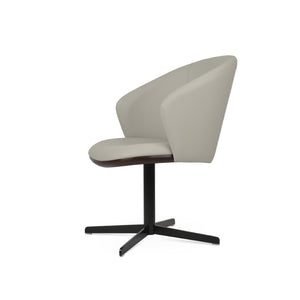 Soho Concept Athena 4 Star Swivel Armchair Dining Chair - Premium Leatherette, Modern Design, 2-year Guarantee Black,Light Grey  Soho-concept-dining-chair-00697