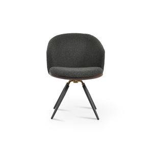Soho Concept Athena Carrot Swivel Armchair - Luxurious Upholstery, Sturdy Metal Base, 10-year Guarantee & Style! Black,Brass Swivel. Solid Metal Top Part Connected To Four Tubular Legs Soho-concept-dining-chair-00788
