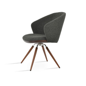 Soho Concept Athena Carrot Swivel Armchair - Luxurious Upholstery, Sturdy Metal Base, 10-year Guarantee & Style! Black,Walnut Swivel. Solid Metal Top Part Connected To Four Tubular Legs Soho-concept-dining-chair-00789