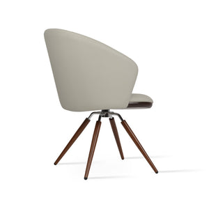 Soho Concept Athena Carrot Swivel Armchair - Modern Leatherette Dining Chair With 2-year Guarantee & Style Walnut,Chrome,Light Grey Swivel. Solid Metal Top Part Connected To Four Tubular Legs Soho-concept-dining-chair-00787