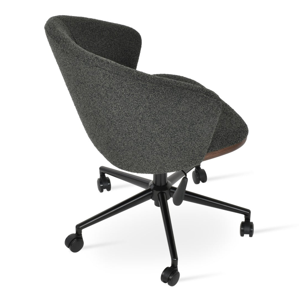 Soho Concept Athena Office Chair - Elegant Boucle, Velvet, Nubuck & Camira Fabrics, 10-year Guarantee, 300 Lbs Capacity Grey,Black  Soho-concept-dining-chair-12659
