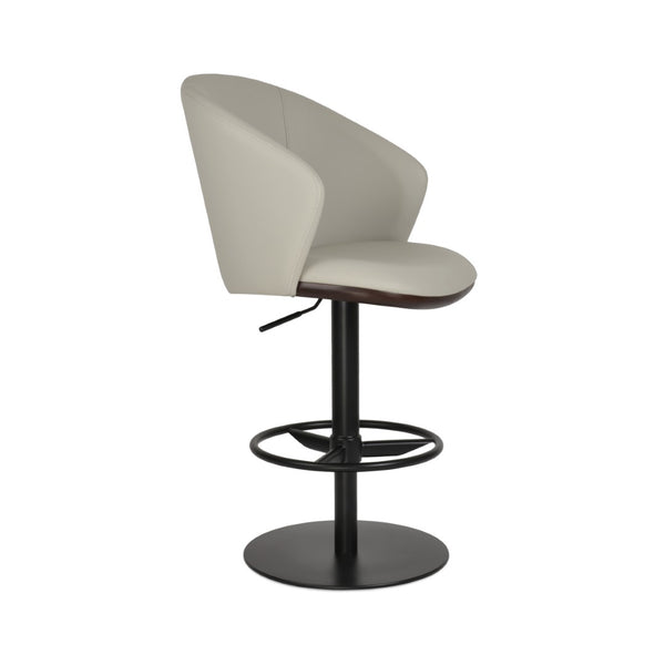 Soho Concept Athena Piston Barstools With Full Footrest – Adjustable Height, Sleek Stainless Steel & Leatherette Black,Light Grey  Soho-concept-dining-chair-10421