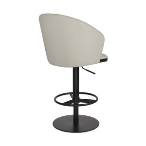 Soho Concept Athena Piston Barstools With Full Footrest – Adjustable Height, Sleek Stainless Steel & Leatherette Black,Light Grey  Soho-concept-dining-chair-07425
