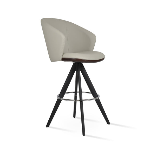 Soho Concept Athena Pyramid-mw Swivel Barstools & Counterstools - Stylish Leatherette, Custom Finishes & 2-year Warranty Black,Light Grey  Soho-concept-dining-chair-10423
