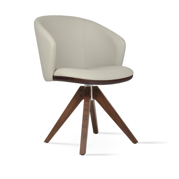 Soho Concept Athena Swivel Armchair - Ergonomic Design, Soft Leatherette, Solid Wood Base, 2-year Guarantee Light Grey  Soho-concept-dining-chair-00793