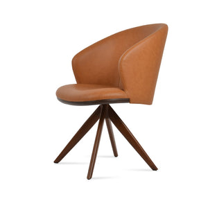 Soho Concept Athena Sword Swivel Armchair Dining Chair - Ergonomic Leatherette, 2-year Warranty, Stylish Colors Walnut  Soho-concept-dining-chair-00830
