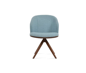 Soho Concept Athena Sword Swivel Armchair With Premium Camira Blazer Wool - 10-year Guarantee, Stylish Comfort Walnut,Blue  Soho-concept-dining-chair-00831
