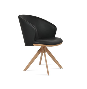 Soho Concept Athena Sword Swivel Armchair Dining Chair - Ergonomic Leatherette, 2-year Warranty, Stylish Colors Natural,Black  Soho-concept-dining-chair-00825