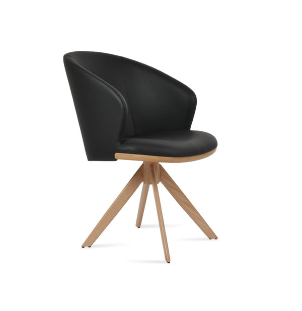 Soho Concept Athena Sword Swivel Armchair Dining Chair - Ergonomic Leatherette, 2-year Warranty, Stylish Colors Natural,Black  Soho-concept-dining-chair-00825