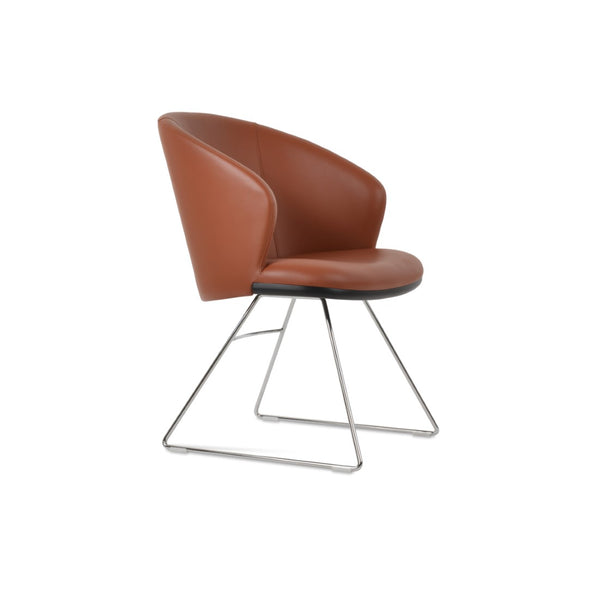Soho Concept Athena Wire Armchair Dining Chair – Stylish Leatherette & Chrome Finish, 2-year Guarantee, 300 Lbs Capacity Chrome  Soho-concept-dining-chair-00835