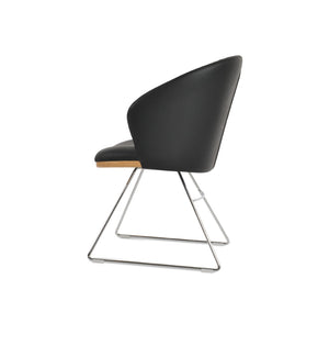 Soho Concept Athena Wire Armchair Dining Chair – Stylish Leatherette & Chrome Finish, 2-year Guarantee, 300 Lbs Capacity Chrome,Black,Natural  Soho-concept-dining-chair-00834