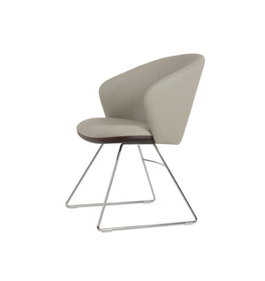 Soho Concept Athena Wire Armchair Dining Chair – Stylish Leatherette & Chrome Finish, 2-year Guarantee, 300 Lbs Capacity Chrome,Light Grey  Soho-concept-dining-chair-00836