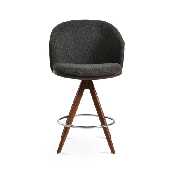 Soho Concept Athena Swivel Barstools & Counterstools - Elegant Fabric Options, Metal & Wood Finishes, 10-year Guarantee Walnut,Black  Soho-concept-dining-chair-10420