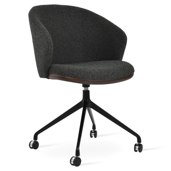 Soho Concept Athena Spider Swivel Armchair - Luxurious Upholstered Dining Chair In Boucle, Velvet & Nubuck Black,Grey  Soho-concept-dining-chair-00802