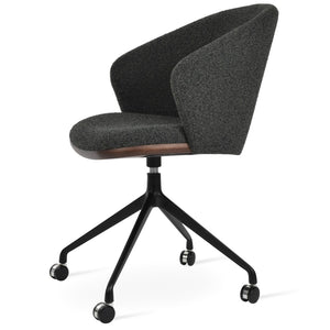Soho Concept Athena Spider Swivel Armchair - Luxurious Upholstered Dining Chair In Boucle, Velvet & Nubuck Black,Grey  Soho-concept-dining-chair-00802