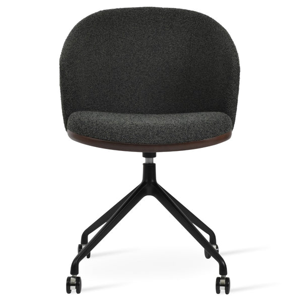 Soho Concept Athena Spider Swivel Armchair - Luxurious Upholstered Dining Chair In Boucle, Velvet & Nubuck Black,Grey  Soho-concept-dining-chair-00802