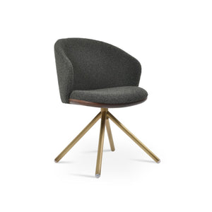 Soho Concept Athena Stick Swivel Armchair - Premium Fabric Options, Elegant Design, 10-year Guarantee, Durable & Stylish Black,Brass  Soho-concept-dining-chair-00821