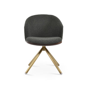 Soho Concept Athena Stick Swivel Armchair - Premium Fabric Options, Elegant Design, 10-year Guarantee, Durable & Stylish Black,Brass  Soho-concept-dining-chair-00821