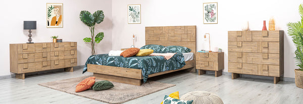 Lh Imports Atlantis King Bed - Elevate Your Bedroom With Sophisticated Geometric Patterns And Artistic Elegance Brown Solid Acacia,Acacia Veneer,Mdf Atl001ks