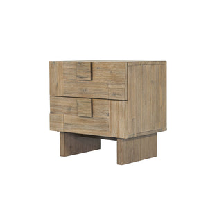 Lh Imports Atlantis Nightstand - Elegant Storage Solution With Velvet Lined Drawers & Smooth Metal Glides Brown Solid Acacia,Acacia Veneer,Mdf Atl002